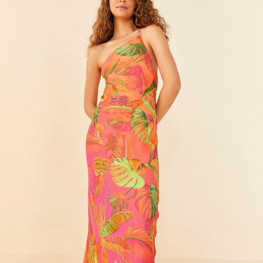 *NWT* Farm Rio Orange Ombre Forest Lenzing™ Ecovero™ Viscose Midi Dress - Size M